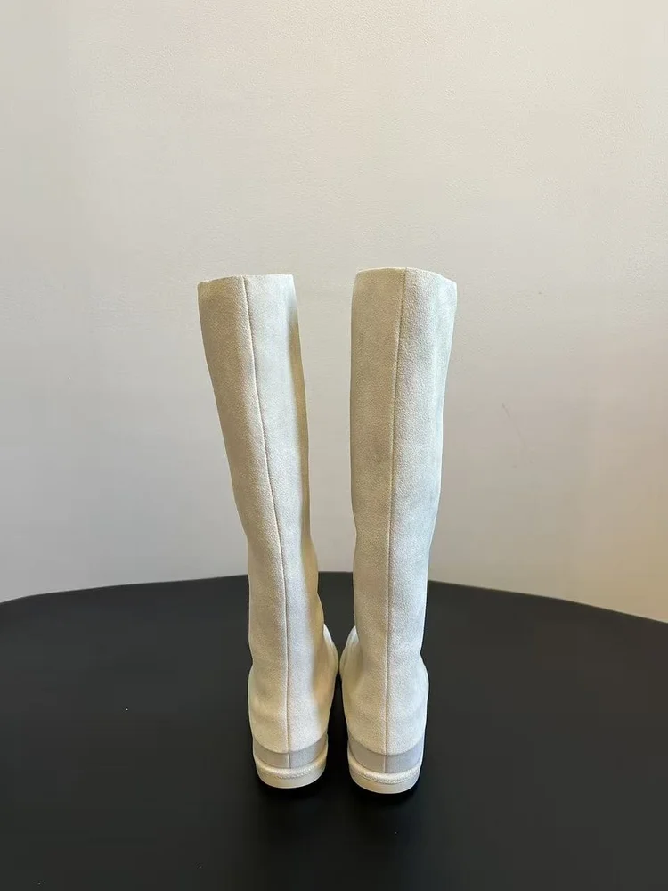 chanel chanel off white suede boots