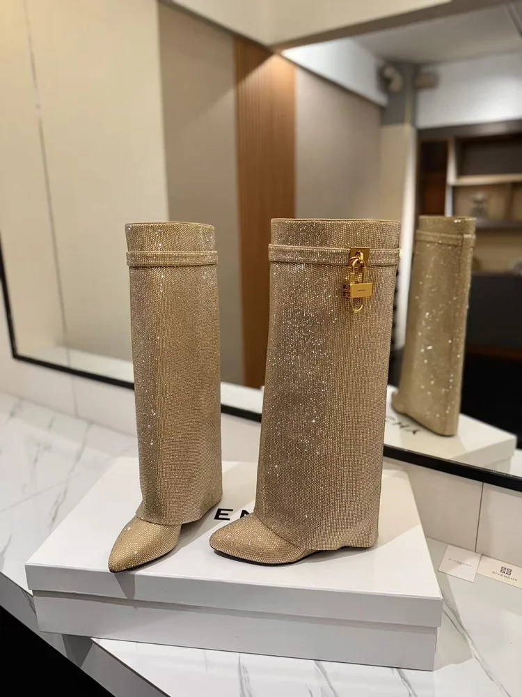 givenchy givenchy shark lock high heel boots