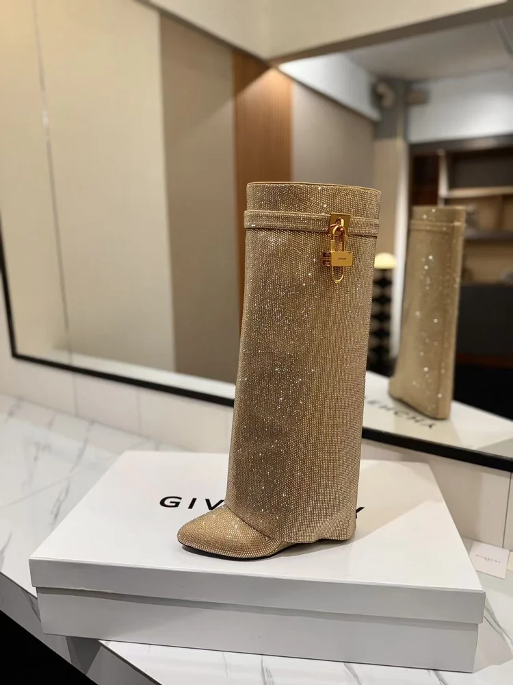 givenchy givenchy shark lock high heel boots
