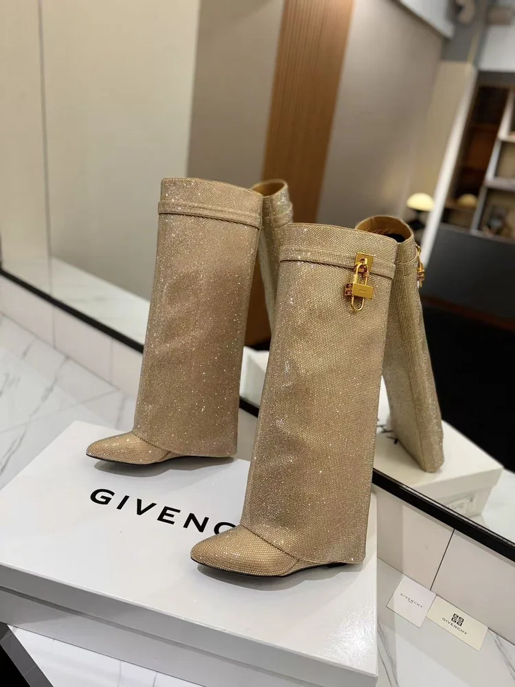 givenchy givenchy shark lock high heel boots