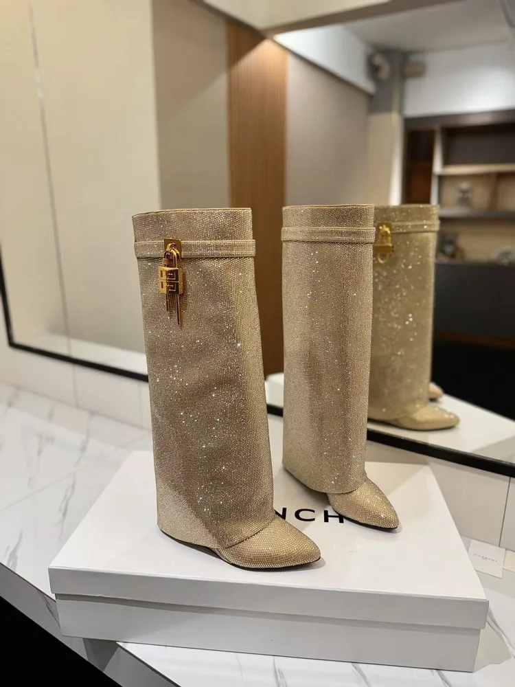 givenchy givenchy shark lock high heel boots