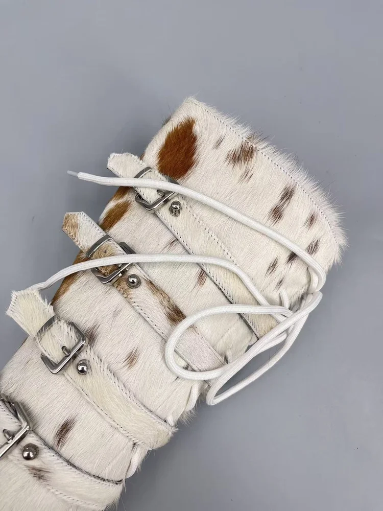 lsoul lsoul ye boots chestbut horsehair high heel boots