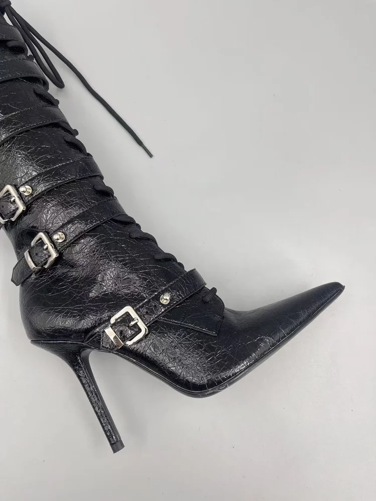 lsoul lsoul high heeled pointed toe boots