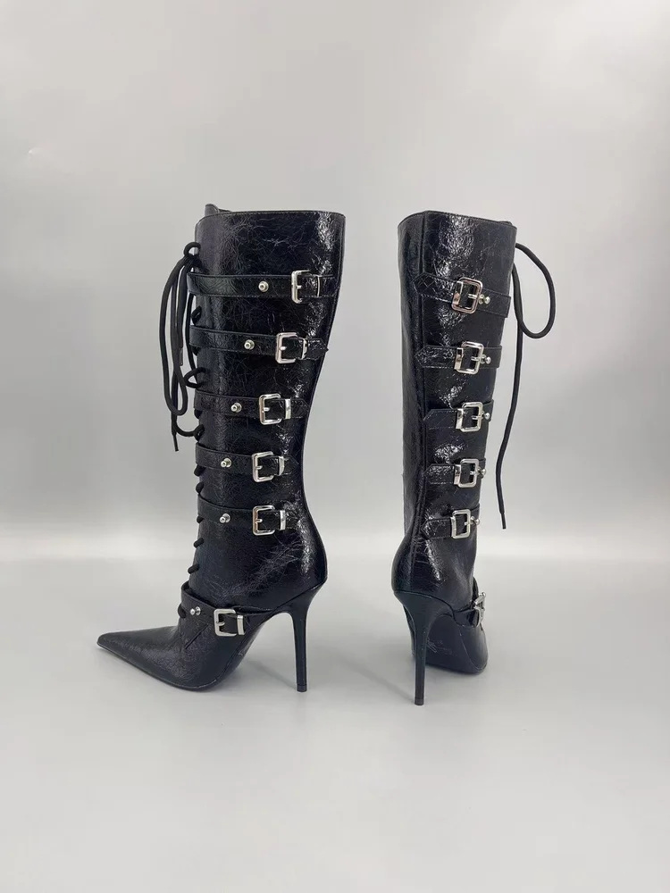 lsoul lsoul high heeled pointed toe boots