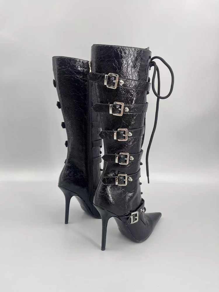 lsoul lsoul high heeled pointed toe boots