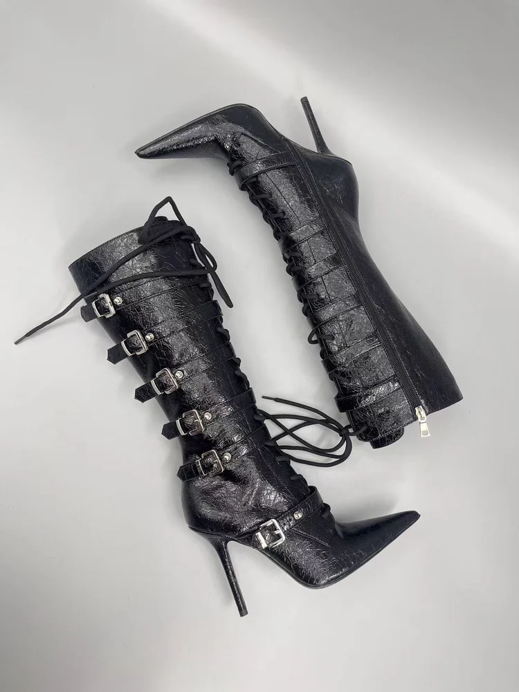 lsoul lsoul high heeled pointed toe boots