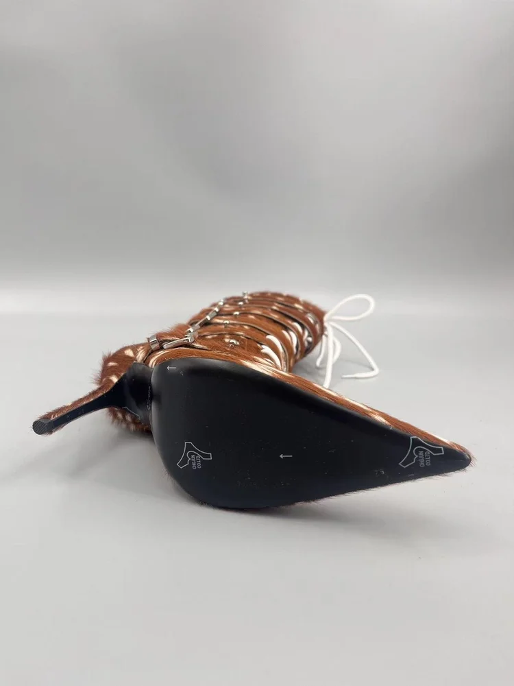 lsoul lsoul ye boots chestnut horsehair high heel boots